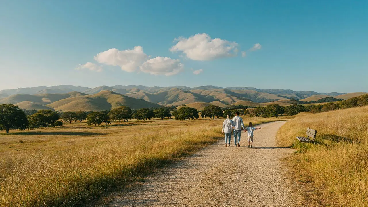 Free Things to Do With Kids in Vacaville Family exploring a free hiking trail in Vacaville